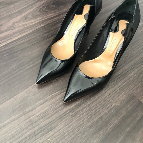 Chloe black pumps with croc detail - Picture 3 of 6